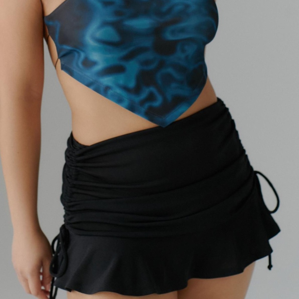 JANELLE RUCHED RUFFLE MINI SKIRT